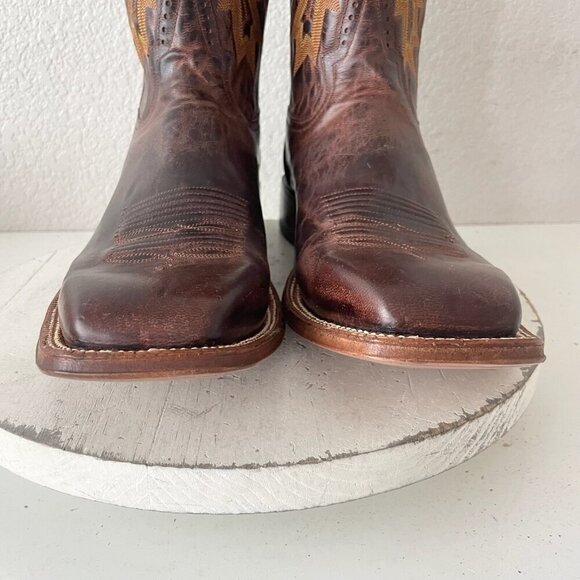 NEW Rod Patrick Mens Cowboy Boots 14.5A Perro Loco Brown Western Square Toe - Picture 7 of 13